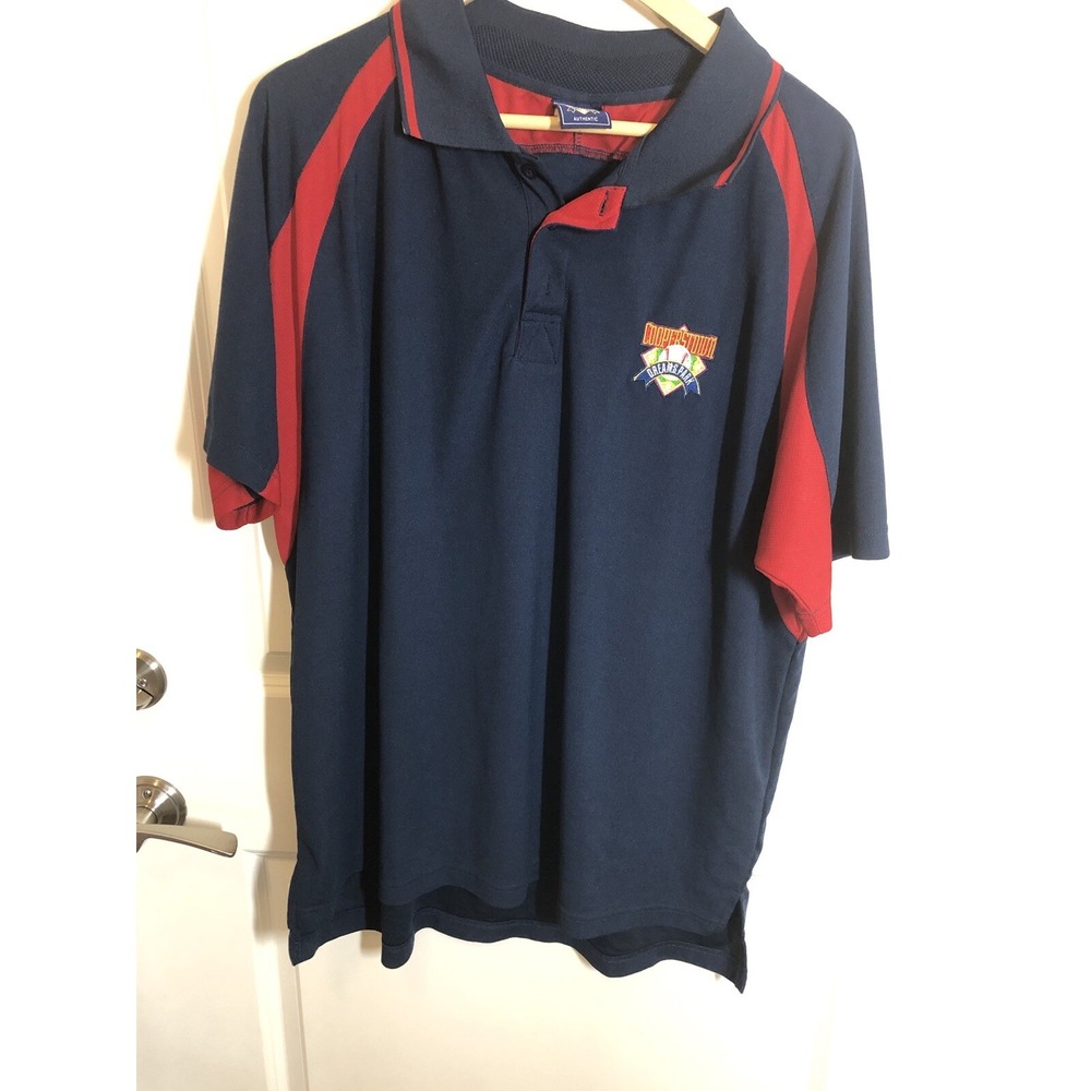Cooperstown Polo‎ Shirt Men 2XL Navy Blue Baseball Dreams Park Embroidered Logo